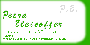 petra bleicoffer business card